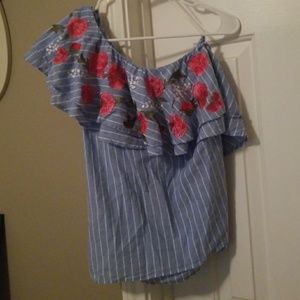 Floral one shoulder top